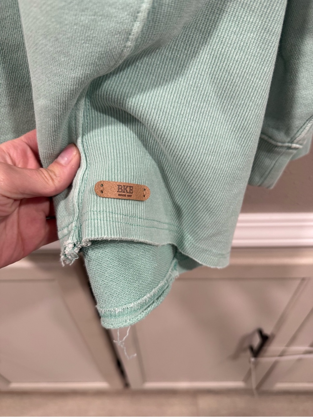 BKE Mint Green Ribbed-Trim Pullover - Picture 3 of 5
